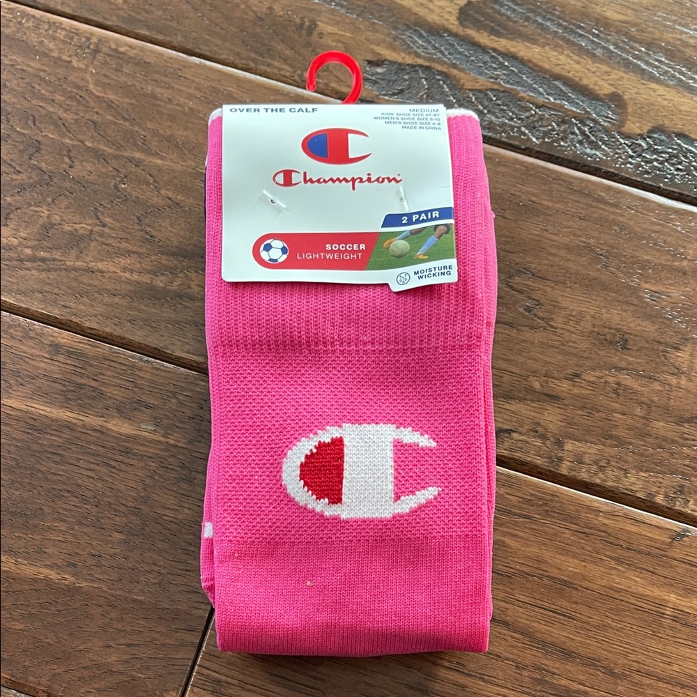 Champion Performance Soccer Socks 2pk - Pink M-NWT